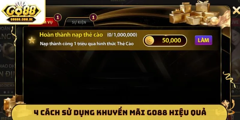 4 cách sử dụng khuyến mãi GO88 hiệu quả