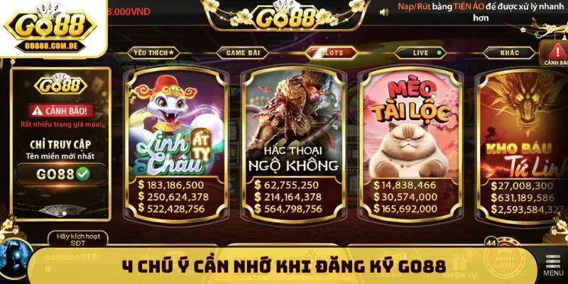 Đăng ký GO88 4 chú ý cần nhớ khi đăng ký GO88