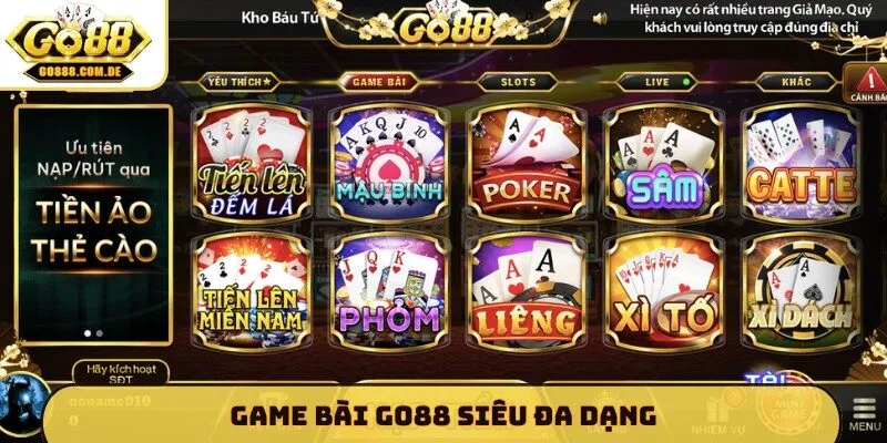 Game bài GO88 siêu đa dạng